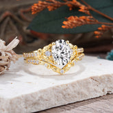 Naturally Inspired Luxury 4-Prong Oval Cut Lab Diamond Stacking Ring Set